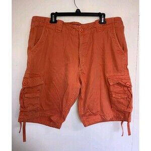 Matchstick Shorts Mens 40 Cargo Orange Y2K Pockets Utility Outdoor Paratrooper